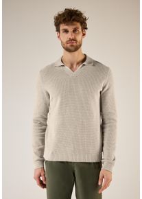 Street One MEN Herren V-Ausschnitt-Pullover, beige, casual, Gr. XXXL, unifarben, Web, 100% Baumwolle, Pullover, aus reiner Baumwolle