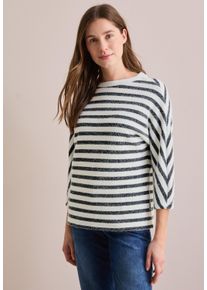 Cecil Damen Langarmshirt, blau, casual, Gr. L, gestreift, Stoff, 55% Polyamid, 27% Polyester, 16% Viskose, 2% Elasthan, Shirts, mit 3/4 Ärmeln
