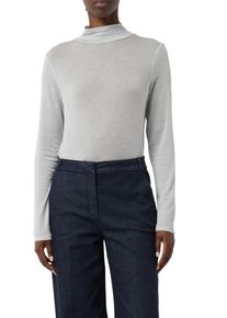 comma, COMMA Damen Langarmshirt, grau, casual, Gr. 38, unifarben, Single Jersey, Obermaterial: 76% Lyocell, 19% Wolle, 5% Elasthan, Shirts, mit Wollanteil