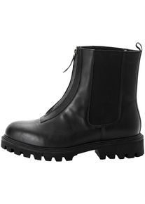 sheego Damen Stiefelette, Gr. 43, schwarz, Leder, Rindsleder, Schuhe