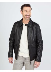 JCC Herren Bikerjacke "Samuel", schwarz, Gr. 58, Obermaterial: 100% Leder Lamm; Futter oben: 100% Baumwolle; Futter unten: 100% Polyester;