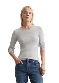 Marc O'Polo MARC O'POLO Damen Strickpullover "aus feiner Merinowolle", grau, casual, Gr. XL, unifarben, Obermaterial: 100% Schurwolle, Pullover