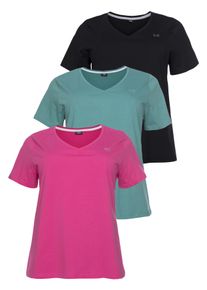 H.I.S. H.I.S Damen T-Shirt "Essential-Basics", bunt, Basic, Gr. 40, unifarben, Single Jersey, Obermaterial: 100% Baumwolle, Shirts, figurumspielender