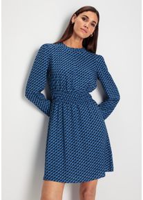 HECHTER PARIS Damen Midikleid, blau, feminin, Gr. 46, Web, Obermaterial: 97% Polyester, 3% Elasthan, Kleider, mit elegantem Allover-Print