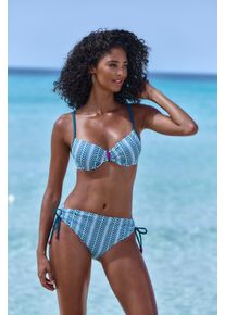 Vivance Damen Bügel-Bikini, blau, Gr. 38, Polyamid, Bikini-Sets, mit Zierperlen