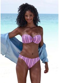 Vivance Damen Bügel-Bandeau-Bikini, rosa, Gr. 32, Polyamid, Bikini-Sets, mit Zierperlen