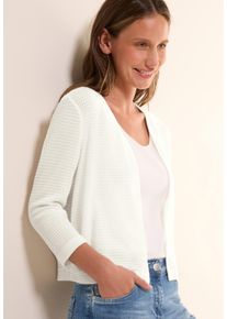 Cecil Damen Strickjacke, weiß, casual, Gr. XXL, unifarben, Strick, Obermaterial: 64% Polyester, 34% Viskose, 2% Elasthan, Strickjacken, offen, im