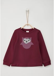 s.Oliver JUNIOR Mädchen Sweatshirt, rot, casual, Gr. 104, bestickt, Sweatware, Obermaterial: 90% Baumwolle, 10% Polyester, Sweatshirts, mit Eule Aus