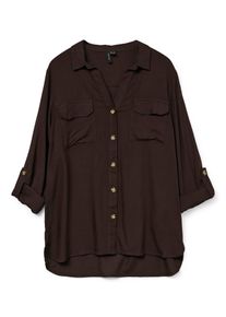 Véro Moda VERO MODA Damen Hemdbluse "VMBUMPY L/S SHIRT NEW WVN GA NOOS", braun, modisch, Gr. L, unifarben, Web, Obermaterial: 100% Viskose, Blusen