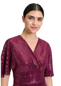 Vera Mont Damen Cocktailkleid "Vera Mont Cocktailkleid im Glitzer-Look", rot, elegant, Gr. 36, Obermaterial: 86% Polyamid, 9% Polyester metallisiert,