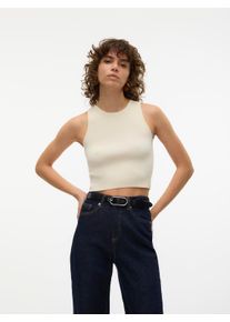 Véro Moda VERO MODA Damen Strickpullover "VMGINNY SL O-NECK CROP TOP NOOS", gelb, modisch, Gr. S, unifarben, Strick, Obermaterial: 100% Polyester, Pullover,