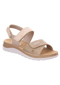 Rohde Damen Riemchensandale "BAVIERA", Gr. 40, beige, Lederimitat, klassisch, Schuhe, Sommerschuh, Klettschuh, Keilabsatz, Sandale mit Softfußbett
