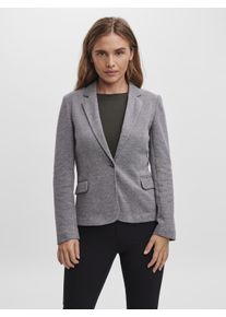 Véro Moda VERO MODA Damen Jerseyblazer "VMJULIA LS BLAZER", grau, feminin, Gr. 40, unifarben, Jersey, Obermaterial: 66% Polyester, 34% Baumwolle, Blazer
