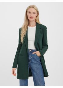 Véro Moda VERO MODA Damen Jerseyblazer "VMVERINA LS LONG BLAZER", grün, feminin, Gr. 38, unifarben, Jersey, Obermaterial: 80% Polyester, 20% Viskose, Blazer