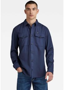 G-Star Raw G-STAR Herren Jeanshemd "Marine Slim", blau, casual, Gr. XXL, unifarben, Web, Obermaterial: 100% Baumwolle, Hemden, mit Pattentaschen