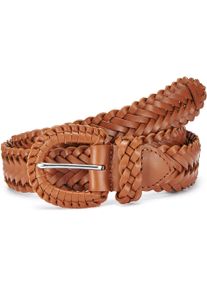Lascana Damen Flechtgürtel "Hüftgürtel", braun, modisch,feminin,elegant,casual, Gr. 95, Flechtoptik, unifarben, Leder, Gürtel, Ledergürtel, einfaches