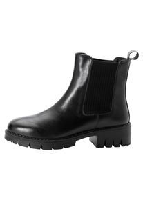 sheego Damen Stiefelette, Gr. 43, schwarz, Leder, Schuhe