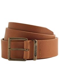 Levi's LEVI'S Damen Ledergürtel "FLAT KEEPER BELT", braun, casual, Gr. 85, unifarben, Leder, Gürtel, mit Metallschnalle