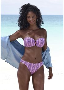 Vivance Damen Bügel-Bandeau-Bikini, rosa, Gr. 34, Polyamid, Bikini-Sets, mit Zierperlen