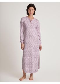 Calida Damen Nachthemd "Midnight Flowers", Gr. XS, rosa, Interlock, Obermaterial: 100% Baumwolle, gemustert, casual, Kleider, mit Knopfleiste