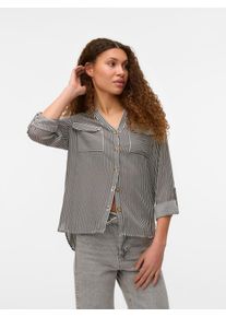 Véro Moda VERO MODA Damen Hemdbluse "VMBUMPY L/S SHIRT NEW WVN GA NOOS", braun, modisch, Gr. XS, gestreift, Web, Obermaterial: 100% Viskose, Blusen