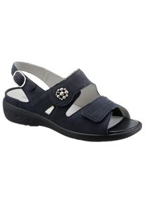 Waldläufer WALDLÄUFER Damen Riemchensandale "Kara-Soft", Gr. 5,5, blau, Nubukleder, Textil, feminin, Schuhe, Sommerschuh, Sandalette, Keilabsatz, mit