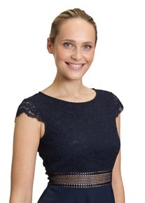 Vera Mont Damen Abendkleid "Vera Mont Abendkleid mit Spitze", blau, festlich, Gr. 44, Obermaterial: 100% Polyester. Futter: 100% Polyester., Kleider,