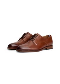 Tommy Hilfiger Herren Schnürschuh "HILFIGER THUNIT LTH SHOE", Gr. 45, braun, Leder, unifarben, klassisch, Schuhe, Blockabsatz, Businessschuh,