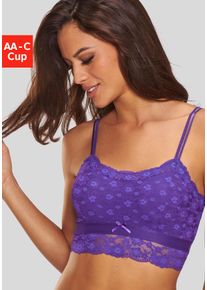 Vivance Damen Bralette-BH, Gr. 85, lila, Spitze, Obermaterial: 86% Polyamid, 14% Elasthan, feminin, BHs, aus blumiger Spitze in leichter Longform,