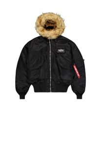 Herren Winterjacke "Alpha Industries Men - Bomber Jackets 45/P Hooded Custom", schwarz, Gr. XXXL, Alpha Industries, Obermaterial: 100% Nylon, Futter:
