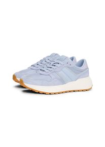 Tommy Jeans Damen Keilsneaker "TJW CLEATED RUNNER", Gr. 39, blau, Veloursleder, Textil, sportlich, Schuhe, Freizeitschuh, Schnürschuh, Halbschuh mit