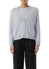 comma, COMMA Damen Strickjacke, grau, casual, Gr. 42, unifarben, Strick, Obermaterial: 50% Wolle, 30% Polyamid, 20% Modal, Strickjacken