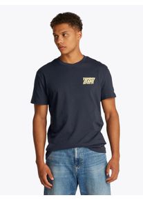 Tommy Jeans Herren Kurzarmshirt "TJM REG BUBBLE BACK SS TEE EXT", blau, casual, Gr. XXL, unifarben, bedruckt, Single Jersey, Obermaterial: 100%