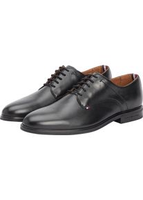 Tommy Hilfiger Herren Schnürschuh "HILFIGER THUNIT LTH SHOE", Gr. 46, schwarz, Leder, unifarben, klassisch, Schuhe, Blockabsatz, Businessschuh,