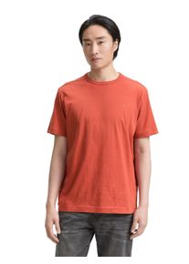 Tom Tailor Herren T-Shirt, rot, casual, Gr. XXXL, unifarben, Single Jersey, Obermaterial: 100% Baumwolle, Shirts, mit Logo Stickerei