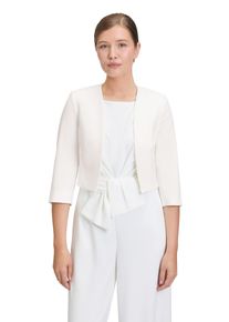 Vera Mont Damen Bolerojacke "Vera Mont Bolero-Jacke mit Kellerfalten", weiß, elegant, Gr. 42, Satin, Obermaterial: 90% Polyester, 10% Elasthan.,