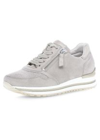 Gabor Damen Keilsneaker "TURIN", Gr. 44, grau, Ziegenveloursleder, unifarben, sportlich, Schuhe, Freizeitschuh, Halbschuh, Schnürschuh mit leichter