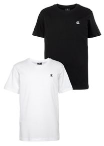 Champion Kinder T-Shirt, schwarz-weiß, sportlich, Gr. XL, unifarben, Jersey, Obermaterial: 100% Baumwolle, Shirts, für Kinder