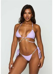 MODA MINX Damen Triangel-Bikini-Top "Seychelles Triangle Wrap Top", lila, casual, Gr. S, unifarben, 82% Polyamid, 18% Elasthan, Bikini-Oberteile, mit