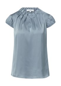 comma, COMMA Damen Shirtbluse, grau, casual, Gr. 40, unifarben, Satin, Obermaterial: 95% Polyester, 5% Elasthan, Blusen, Satin, mit gerafftem Stehkragen