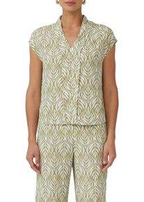 Damen Kurzarmbluse, grün, casual, Gr. 44, s.Oliver BLACK LABEL, bedruckt, Web, Obermaterial: 100% Viskose, Blusen, mit All-Over Print