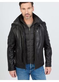 JCC Herren Bikerjacke "63535", schwarz, Gr. 54, Oberstoff: 100% Lammleder; Innenmaterial: 100% Polyester; Ärmelfutter: 100% Polyester, Jacken