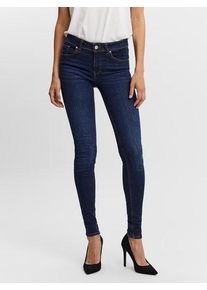 Véro Moda VERO MODA Damen Skinny-fit-Jeans "VMLUX MR SLIM JEANS", blau, Basic, Gr. L, Denim/Jeans, Obermaterial: 92% Baumwolle, 6% Elastomultiester, 2%