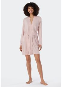 Schiesser Damen Morgenmantel ""Essentials"", Gr. L, rosa, Single-Jersey, unifarben, Hausmäntel, mit Kimono-Schnittform mit dezentem Glanz