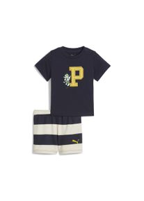 Puma Kinder Jogginganzug "Minicats SUPER Puma Set aus T-Shirt und Shorts Kinder", blau, Gr. 80, Obermaterial: 100% Baumwolle; Rippe: 80% Baumwolle,