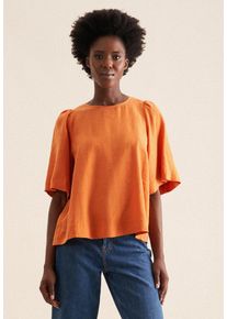 Seidensticker Damen Shirtbluse "Schwarze Rose", orange, Gr. 40, unifarben, 100% Leinen, Blusen, Kurzarm Rundhals Uni