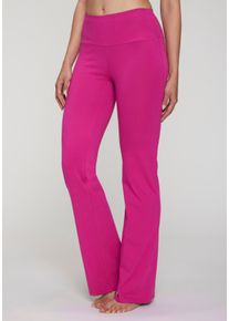 active by Lascana LASCANA ACTIVE Damen Jazzpants, Gr. 32, pink, Single Jersey, Obermaterial: 95% Baumwolle, 5% Elasthan, unifarben, Basic, Hosen, mit breitem Bündchen