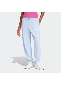 Damen Sporthose "W LIN FT CF PT", blau, sportlich, Gr. XL, adidas Sportswear, Obermaterial: 55% Baumwolle, 36% Polyester, 9% Viskose, Hosen, Locker