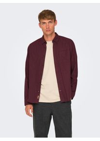 Only & Sons ONLY & SONS Herren Langarmhemd "ONSROAD LIFE REG MELANGE LS SHIRT NOOS", braun, modisch, Gr. S, unifarben, Web, Obermaterial: 100% Baumwolle, Hemden