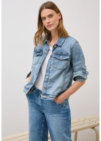 Cecil Damen Jeansjacke, blau, casual, Gr. XS, unifarben, Denim/Jeans, Obermaterial: 78% Baumwolle, 20% Polyester, 2% Elasthan, Jacken, mit Knopfleiste